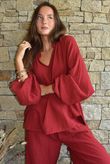 Santos Cushion Cotton Heathcliff Blouse Sangria